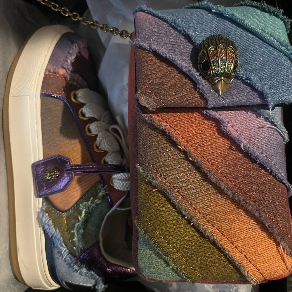 Kurt Geiger Multicolor Patchwork Sneakers and Bag